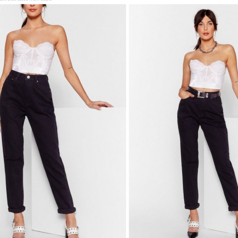(NWOT) Black High-Waisted Mom Jeans